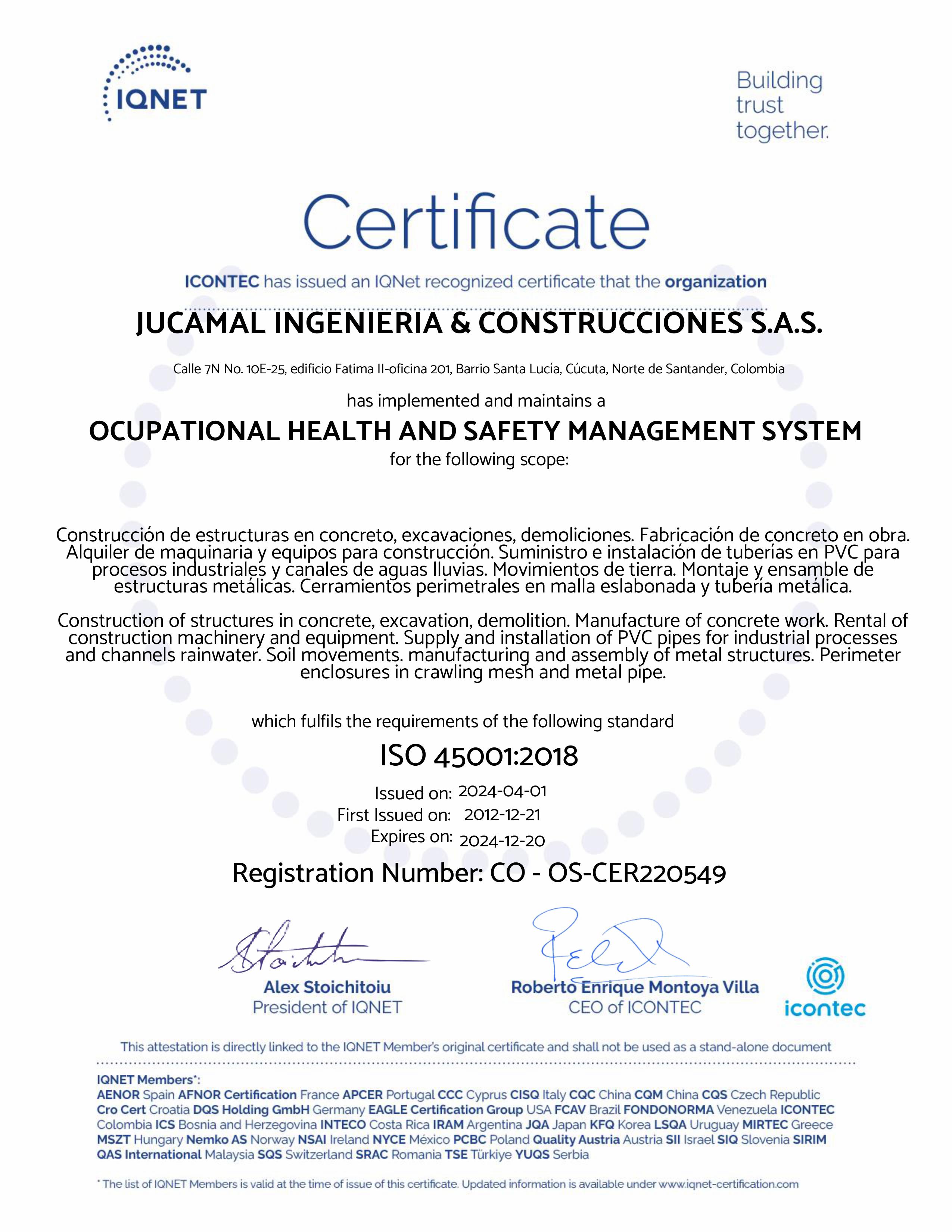 Certificado IQNet